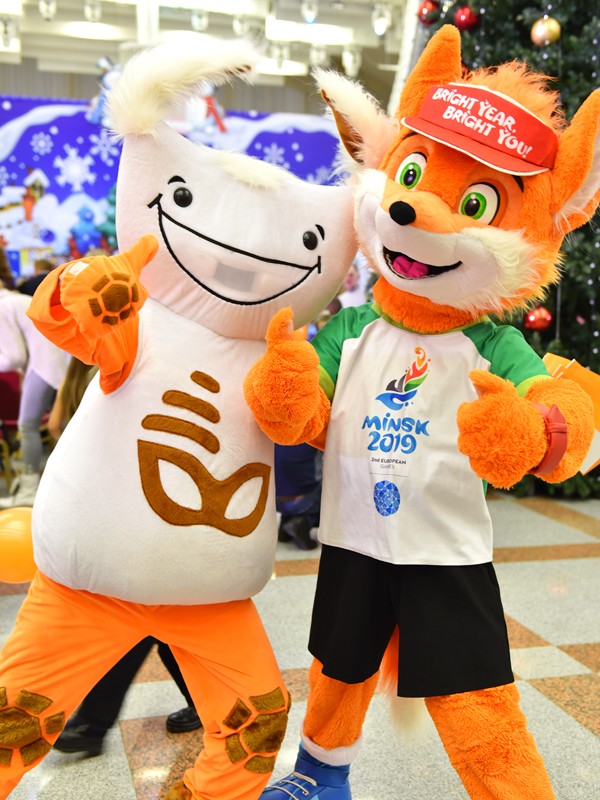 Агрик – талисман белорусских спортсменов и Лисенок Лесик – талисман II Европейских игр 2019 года.
